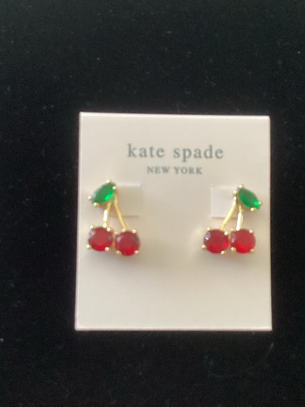 kate spade Kids Cherry Stud Earrings in Red and Green